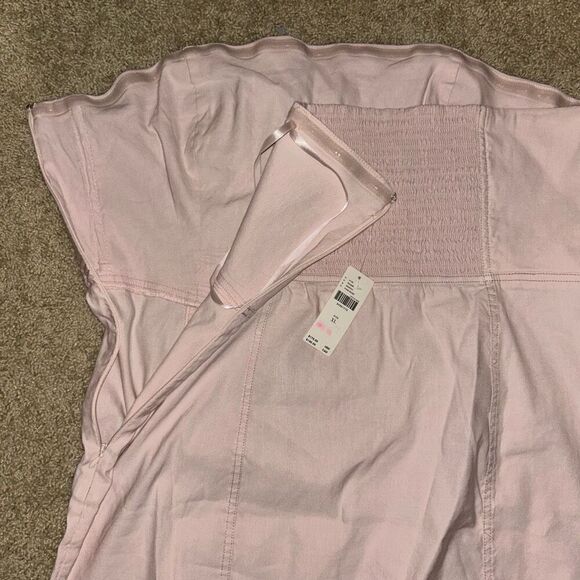 Anthropologie‎ Side Slit strapless Dress Hibiscus Hint pink NWT size XL - Picture 11 of 14